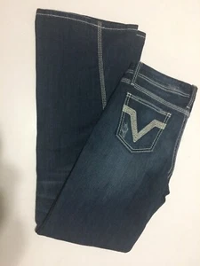 Vigoss Collection Neu ohne Etikett dunkelblaue Flare Jeans Größe 7 Damen - Bild 1 von 11