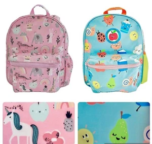 Girls NXT Rucksack School Bag PVC Backpack Unicorn Rainbow Pink Drink Pocket NEW - Picture 1 of 11