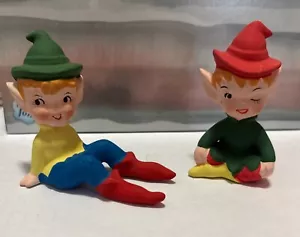 Vintage 2 Setting Elf Figures Our Own Import Co Japan No Label - Picture 1 of 14