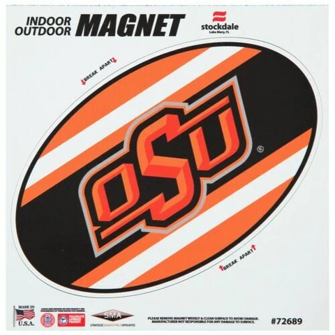 Oklahoma State University Cowboys OSU Oval Magnet 6 inches by 4 inches Cover