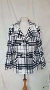 Ladies Coat, Marks&Spencer, UK12 Black/White, Checked, Bust 40", length 27" 1476 - Picture 1 of 8