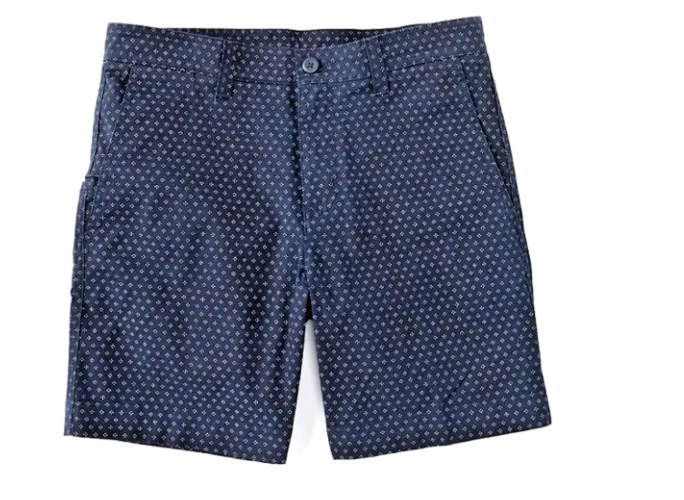 Roundtree & Yorke Men's Straight Fit Flat Front 7 Inch Chino Shorts, Navy, Sz 32 - Image 1 of 1