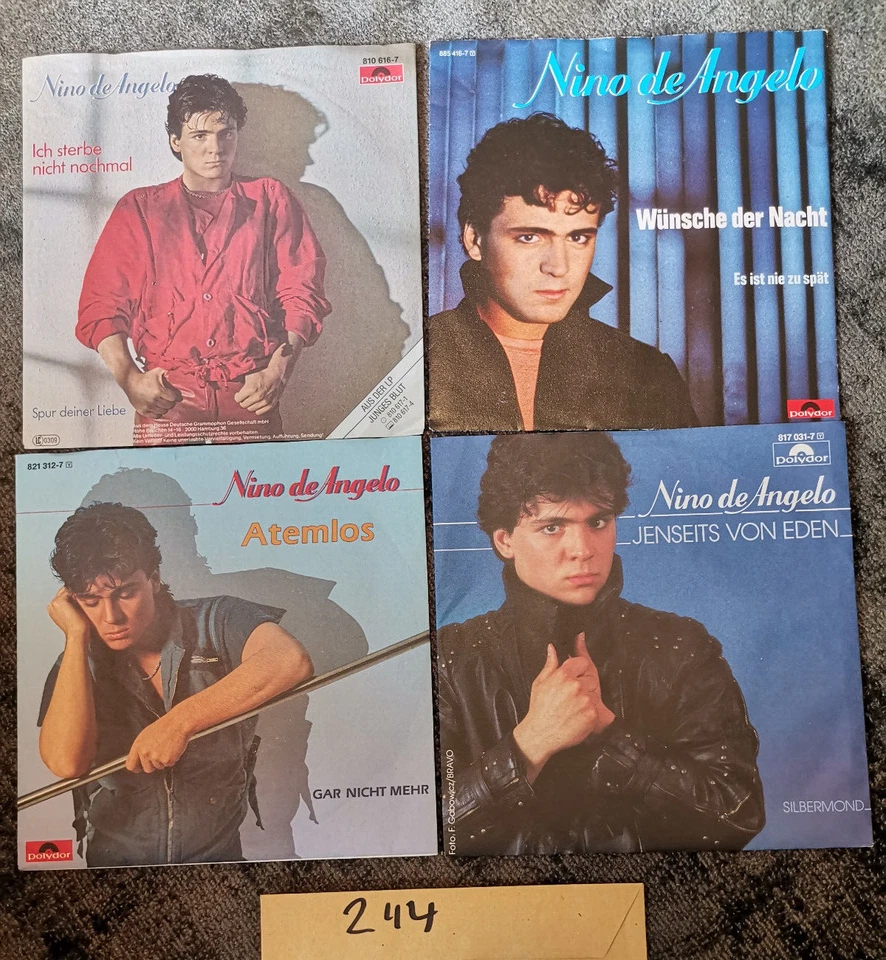 SB244: 4 Nino De Angelo 7" Singles Schlager Jukebox Party Sammlung VG+ VG+ TOP - Bild 1 von 1