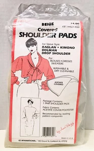 EZ International by Ann Bozzi Vintage 1980’s 1/2” Thick Beige Shoulder Pads NOS - Picture 1 of 7