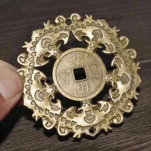 Five Lucky Copper Money Chinese Knot Car Pendant Home Auspicious Prosperity - Picture 1 of 6