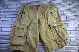 Vintage Abercrombie & Fitch Cargoshorts Herren 33 hellbraun Flanell gefüttert Kordelzug Y2K - Bild 1 von 9