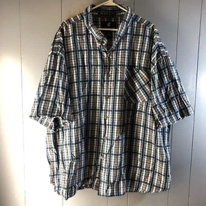 Rocawear Classic Men’s 6XB Plaid Button Down Blue Black White Cotton - Picture 1 of 7