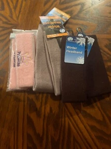 8 LOT HEADBANDS HEAD BANDS SWEATBAND PINK, TAN & BROWN - Picture 1 of 5