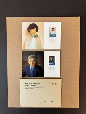 Liechtenstein FDC Maximum Card (MK31) 1982 LIBA82 #735-36 +Prince &Princess - Image 1 of 2
