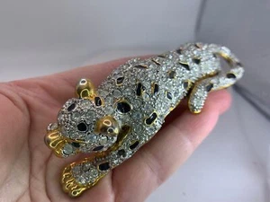 Broche de colección dorado gigante negro pavimentado de tigre M-0569 - Imagen 1 de 5