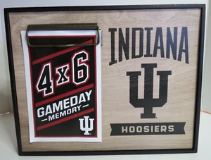 IU Indiana Hoosiers Wooden Hanging Sign with 4x6 Gameday Memory Photo Frame - Picture 1 of 6