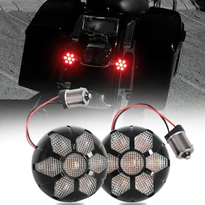 Pair 1156 2'' Rear LED Turn Signal Lights Red Lamp For Road King FLHR 2007-2016 - Imagen 1 de 15