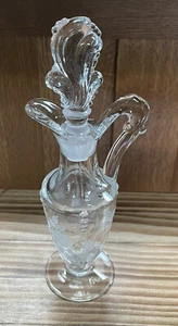Elegant Era Glass cruet/oil bottle by A H Heisey Glass Company, Rose Etch No 515 - Picture 1 of 12
