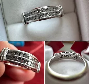 "Nachlass 10K Weißgold 1/4 Karat Diamant Hochzeitsband Ring 3,30 Gramm ""ALL MY LOVE""" - Bild 1 von 22