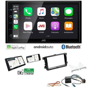 JVC Autoradio Apple CarPlay Android Auto für Volkswagen VW Caddy ab 2003 piano - Bild 1 von 8