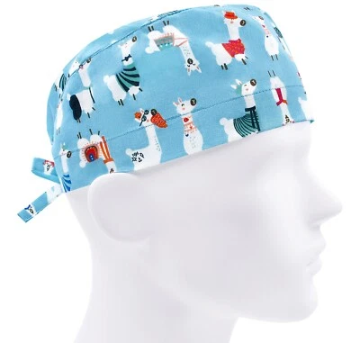 Mens scrub caps, surgical cap, scrub hats, surgery hat, lama blue - Image 1 of 3