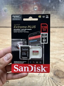 SanDisk Extreme PLUS 128GB microSD NEW SEALED IN PACKAGE - Picture 1 of 6