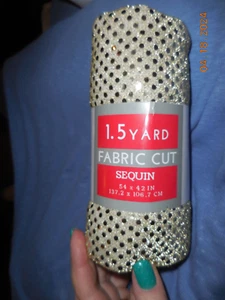 NIP Sequin Fabric Pre-cut 1.5 Yard 54x40 Inch GOLD - Picture 1 of 2
