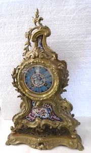 Antiguo-Francés-Reloj de Bronce-Con Cloisonne-Ca,1890-Para Restaurar-#B13 - Imagen 1 de 10