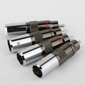 Rhodium Plated Unsolder RCA Plug terminal Connector for hifi Audio Cable DIY - Picture 1 of 6