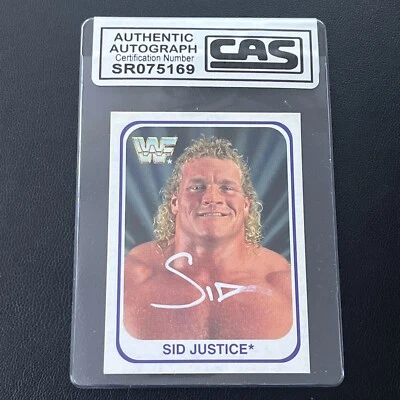 SID JUSTICE / VICIOUS 1991 MERLIN WWF SIGNED AUTOGRAPHED CARD CAS AUTHENTIC - Image 1 of 2