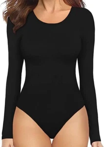 T-shirt corpo da donna colletto rotondo abbigliamento maniche corte top a maniche lunghe - Foto 1 di 4