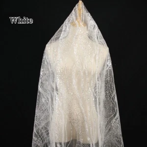 Glitter Tulle Mesh Fabric Bronzing Material for Wedding Dress DIY By Metre Shiny - Picture 1 of 13