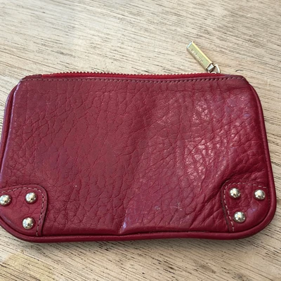 Dolce & Gabbana red leather pouch change purse - Image 1 of 4