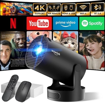 [Apps integrate & 2025 Upgraded] Mini Proiettore con WiFi 6 Bluetooth 5.4 Suppor - Immagine 1 di 4