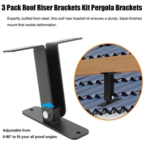 3er Pack Schwerlast Dacherhöhung Halterungen Kit verstellbar Pergola Dacherhöhung Halterung - Bild 1 von 12