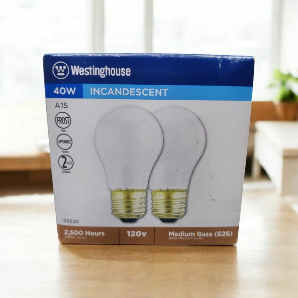A15 40 Watt Westinghouse Frost Appliance Bulb 2-pack Medium Base E26 - Image 1 of 1
