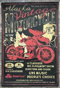 Póster de exposición de motocicletas Palmer Alaska 2016 vintage - Imagen 1 de 2