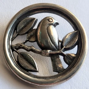 Nicht mehr erhältliche JAMES AVERY 925 Sterlingsilber Taube Vogel Anstecknadel Brosche GEORG JENSEN Design - Bild 1 von 2