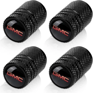 4x BLACK GMC Truck  Tire Valve Stem Caps For Car Truck Universal Fitting - Picture 1 of 5