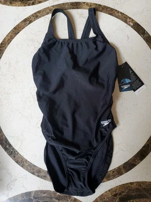 Speedo Team Black Womens Swimsuit 1 Piece Size 10/36 - Image 1 of 4