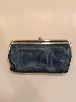 Bolso de Mano HOBO Lauren Cuero Azul Doble Marco Bloqueo de Beso Foto 1 de 4