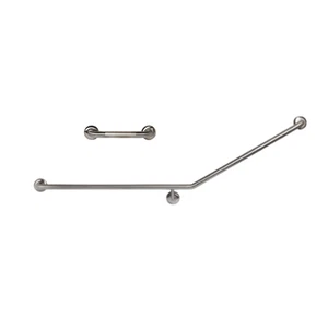 Dolphy 30 Flush Mount Side Wall Grab Rail LH 840x700mm - Stainless Steel Bath... - Picture 1 of 1