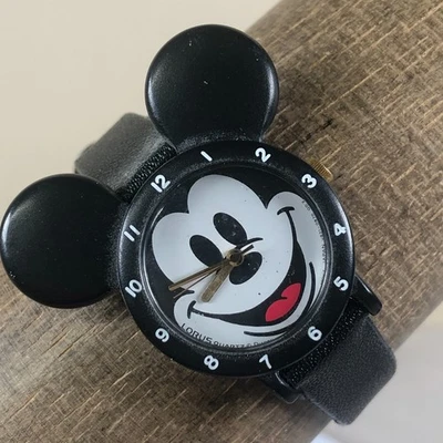 Lorus Disney Mickey Mouse Women V821-0280 Leather Quartz Analog 26mm Watch 6" - Image 1 of 4