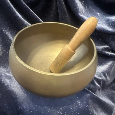 Brass Singing Bowl Meditation Bowl Tibetan Style Singing Bowl  5.5” Wide - Image 1 of 4