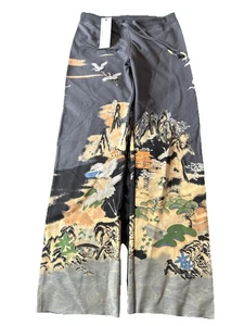 Pantalones deportivos Paparazzi asiáticos grúa tatuaje recortados tan pequeños color gris nuevos OL00 - Imagen 1 de 13