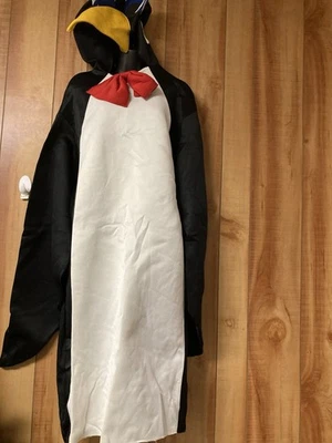 Adulto Pingüino Espíritu de Halloween Disfraz Pingüino Cabeza Pajarita Mangas Largas Foto 1 de 4