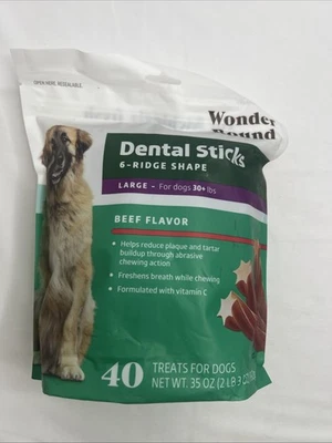 WONDER BOUND BEEF FLAVOR DENTAL STICKS FOR DOGS  35 oz - Image 1 of 4