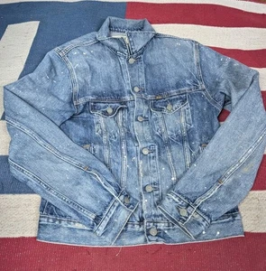 Polo Ralph Lauren Paint Splatter Trucker Jacke Herren Small Denim Blau Klassisch - Bild 1 von 6