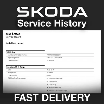 Skoda Service History Records (Service Report) - Image 1 of 3