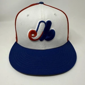 Gorra Montreal Expos ajustada para hombre 7 3/8 blanca azul roja MLB béisbol nueva era - Imagen 1 de 7