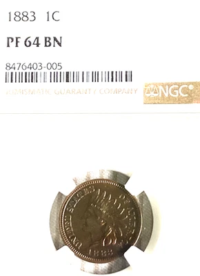 1883 PROOF INDIAN HEAD CENT NGC PR 64 BN - Image 1 of 4