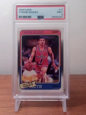 1988 Fleer TYRONE "MUGSY" BOGUES Rookie Card #13 Graded PSA 9 Mint - Image 1 of 2