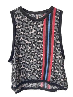 Free People Love 印花背心,尺寸 L,无袖圆领动物印花 — 第 1/4 张图片