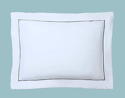 Ralph Lauren Palmer Percale STANDARD PILLOW SHAM Organic Cotton Loft Gray 20x28 - Image 1 of 4