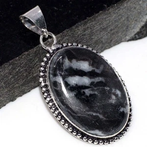 925 Silver Plated White Buffalo Turquoise Pendant Jewelry Size 2" AU y458 - Bild 1 von 3